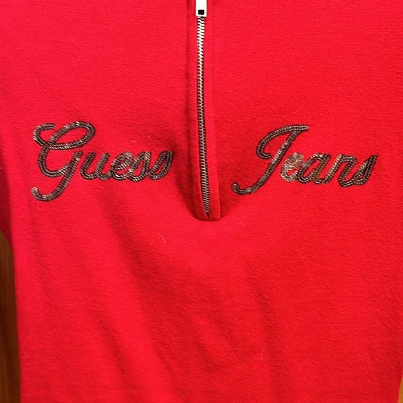 GUESS Women’s Zip Red Sweater - Picture 2 of 4